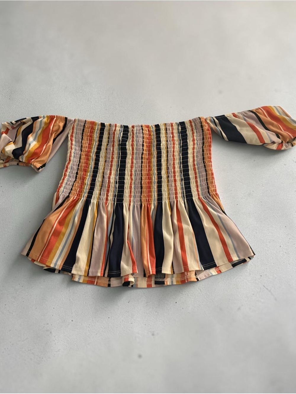 Haute Monde Off-Shoulder Smocked Top - Picture 2 of 3